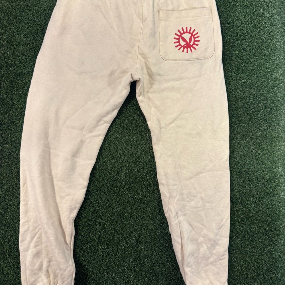 PLAYBOY Cream Sweatpants with Red Lettering - Picture 3 of 5